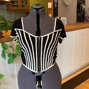 Betsey Johnson vintage zip up cardigan with short sleeves L/XL